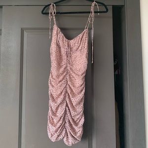 Pink ruched dress cheetah print